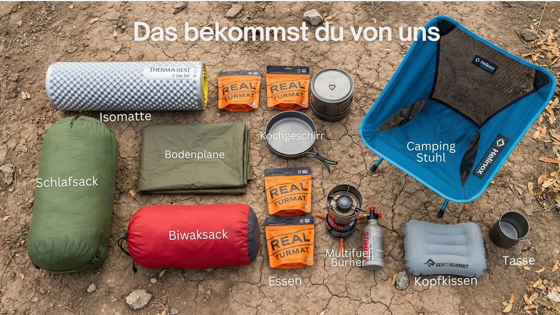 Verpflegung und Equipment für den Trail