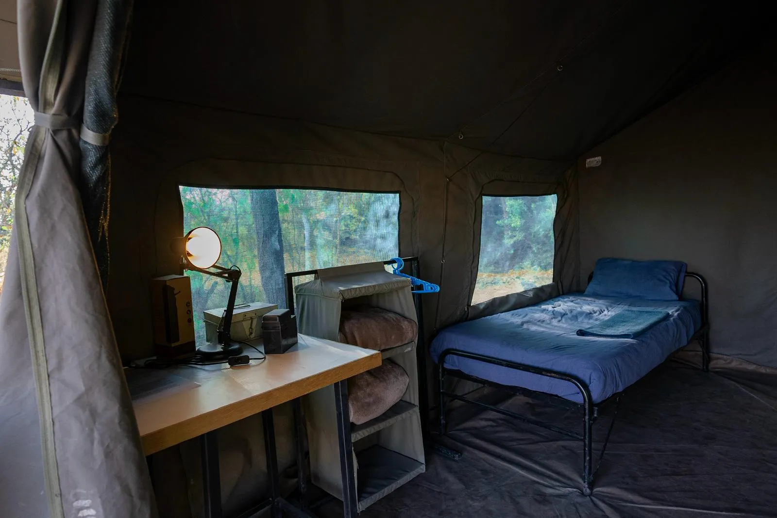 Zeltinnenraum im Kwapa Camp